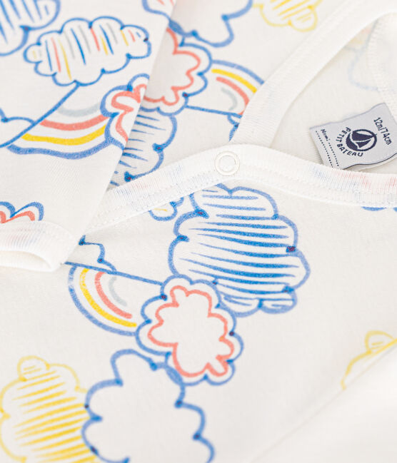 Babies' Cotton Rainbow Print Pyjamas MARSHMALLOW white/MULTICO white