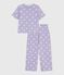 Women's cotton pyjamas with a heart print, short sleeves and wide legs SQUAW white/MARSHMALLOW