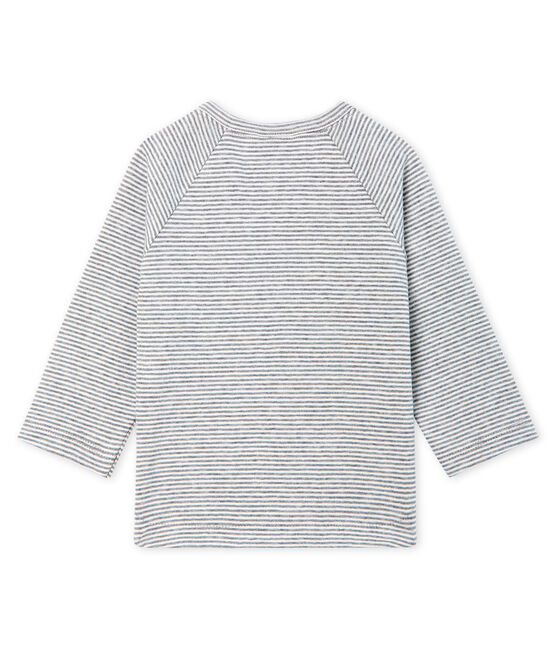Baby Boys' Long-Sleeved Pinstriped T-Shirt SUBWAY grey/MARSHMALLOW white