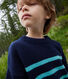 Children's unisex stripy wool and cotton pullover