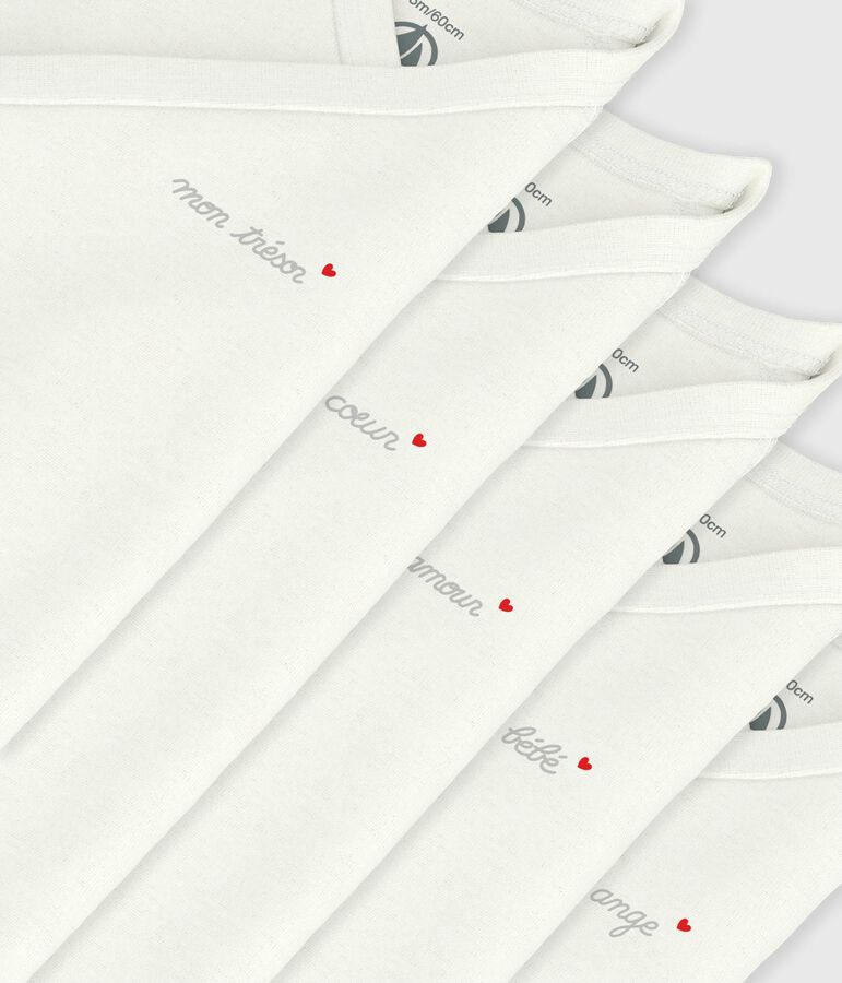 Pack of babies' plain cotton short-sleeved crossover bodies variante 1