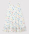 Girls' Sleeveless Cotton Dress MARSHMALLOW white/MULTICO white