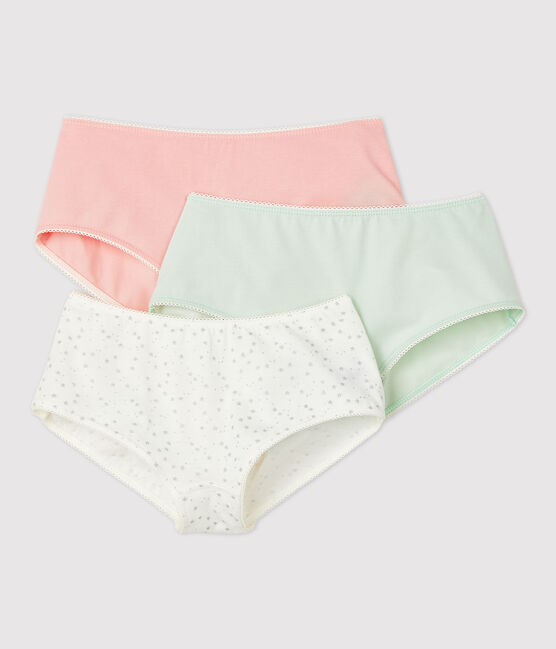 Girls' Sparkly Print Organic Cotton and Elastane Hipsters - 3-Pack variante 1