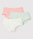 Girls' Sparkly Print Organic Cotton and Elastane Hipsters - 3-Pack