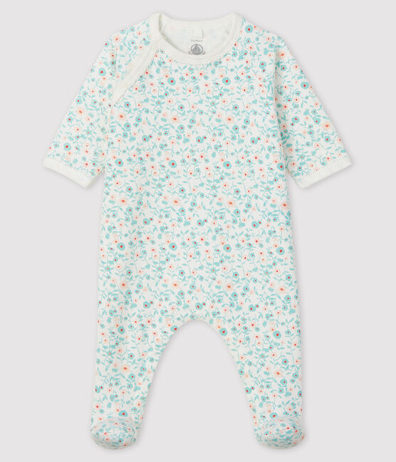 Babies' Floral Print Fleece Sleepsuit MARSHMALLOW white/MULTICO white