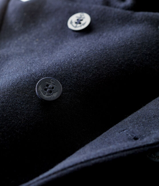 Babies' Wool Pea Coat SMOKING blue