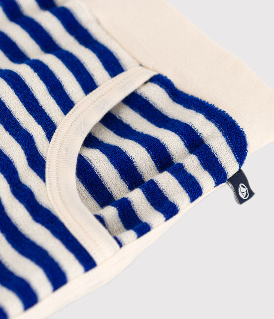 Girl's Striped Terry Shorts SURF blue/AVALANCHE