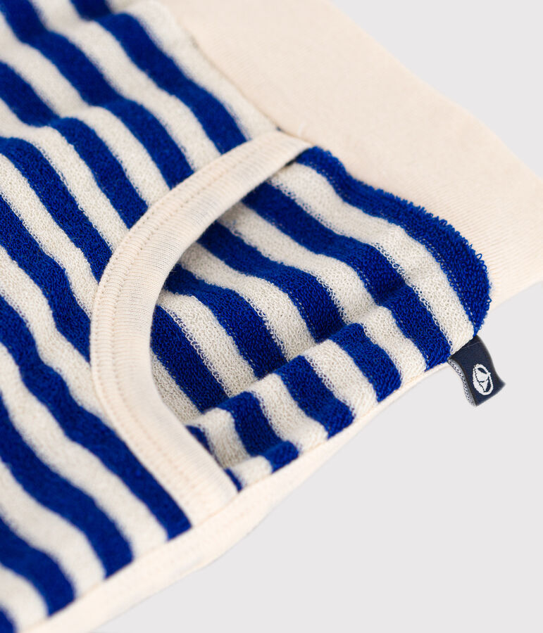 Girl's Striped Terry Shorts blue/ecru