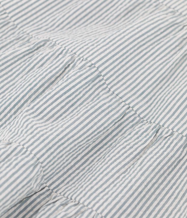 Babies' Striped Organic Seersucker Dress green/white
