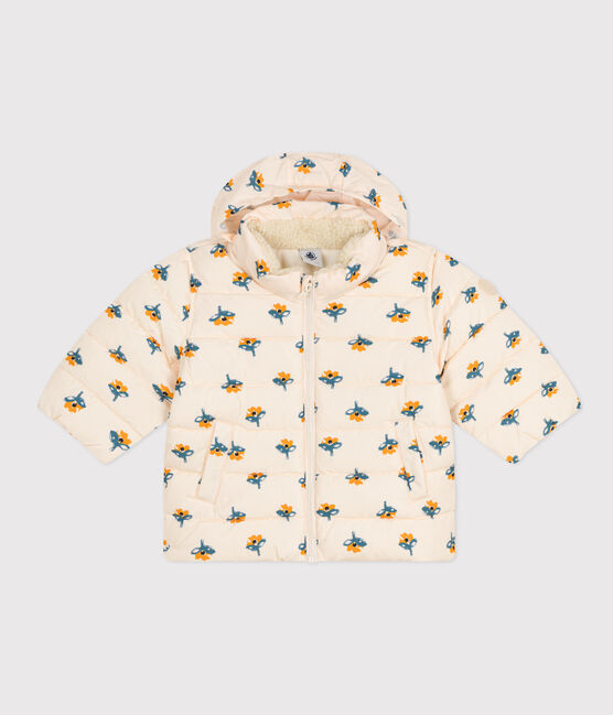 Babies' Patterned Puffer Jacket with Retractable Hood AVALANCHE white/MULTICO