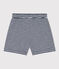 Girls' Striped Slub Jersey Shorts MEDIEVAL blue/MARSHMALLOW white