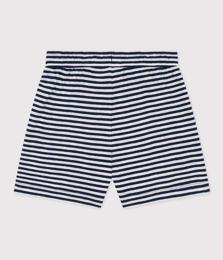 Girls' Striped Slub Jersey Shorts blue/white