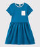 Girls' Short-Sleeved Cotton Dress MYKONOS blue
