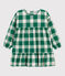Girls' Long-Sleeved Checked Flannel Dress MATCHA /AVALANCHE