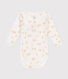 Babies' long-sleeved wrapover cotton bodysuit