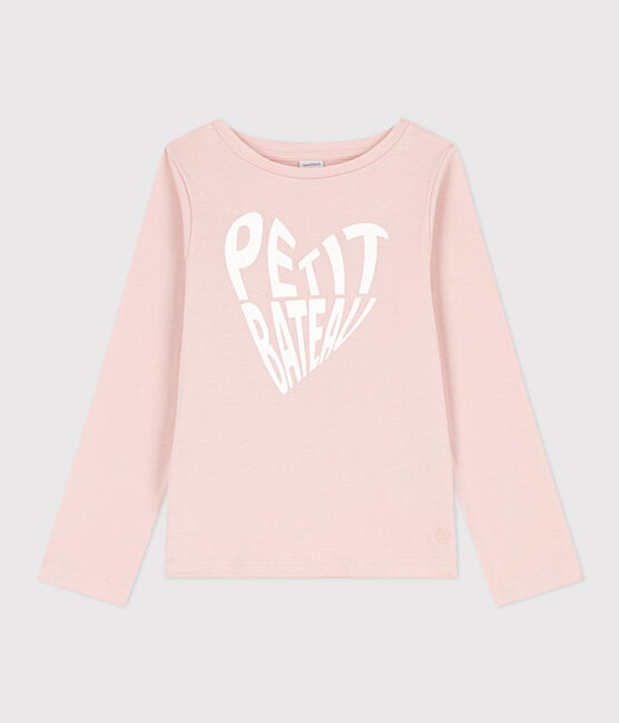 Girls' long-sleeved cotton T-shirt SALINE pink