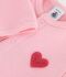 Babies' plain cotton cardigan with a heart badge pink