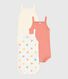 Babies' heart pattern strappy cotton bodies - 3-Pack