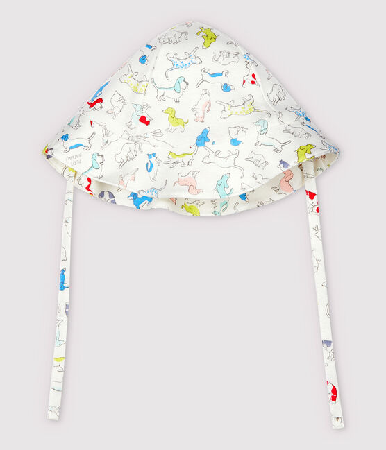 Babies' Organic Cotton Terry Sun Hat MARSHMALLOW white/MULTICO white