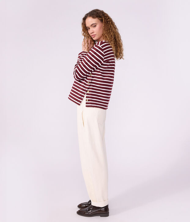 Women's cotton Breton top red/white