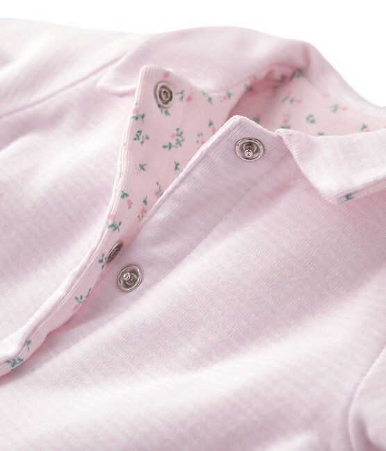 Unisex baby padded reversible milleraies jacket  VIENNE pink/ECUME white