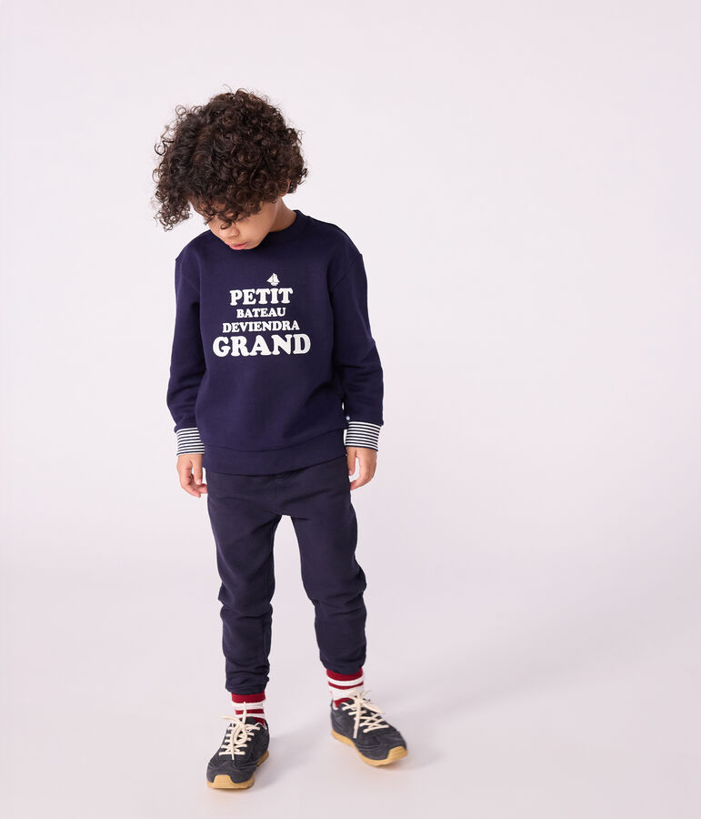 Children's printed cotton sweatshirt blue