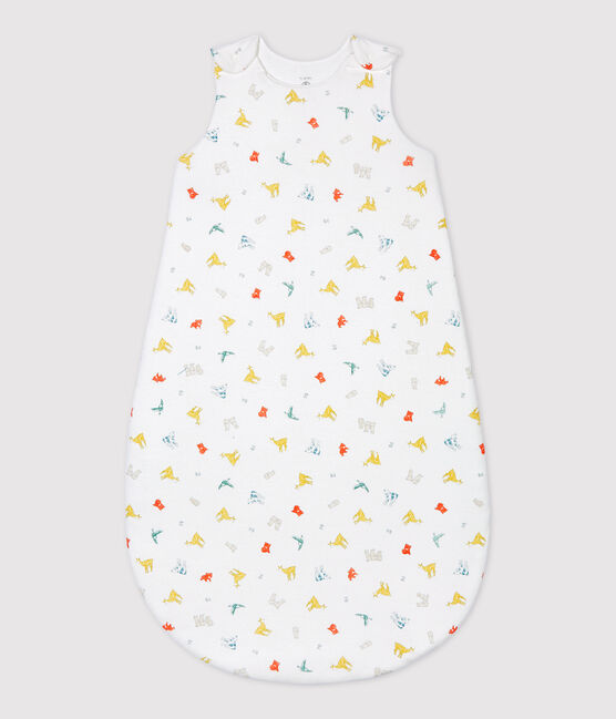 Babies' Colourful Animal Patterned Organic Cotton Sleeping Bag MARSHMALLOW white/MULTICO white