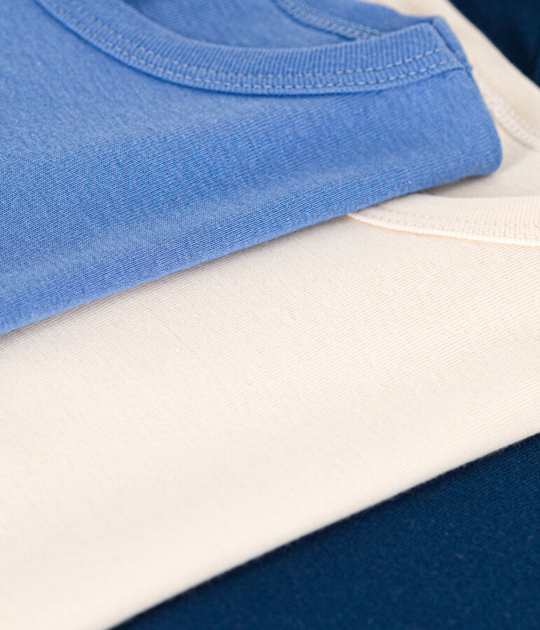 Children's long-sleeved cotton plain T-shirts - 3-Pack multicolor