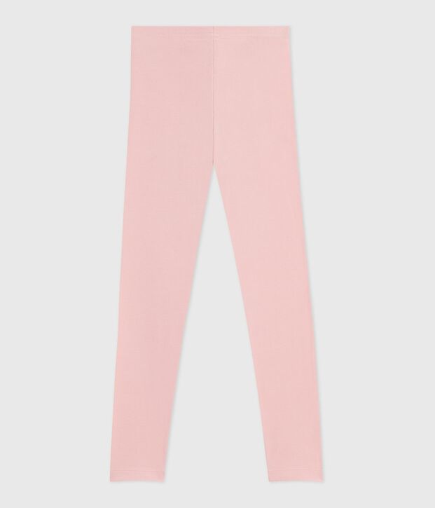 Children's plain cotton leggings pink