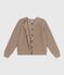 Women's plain wool and cotton cardigan ROCHE brown