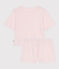 Women's short-sleeved short cotton pyjamas FLEUR pink