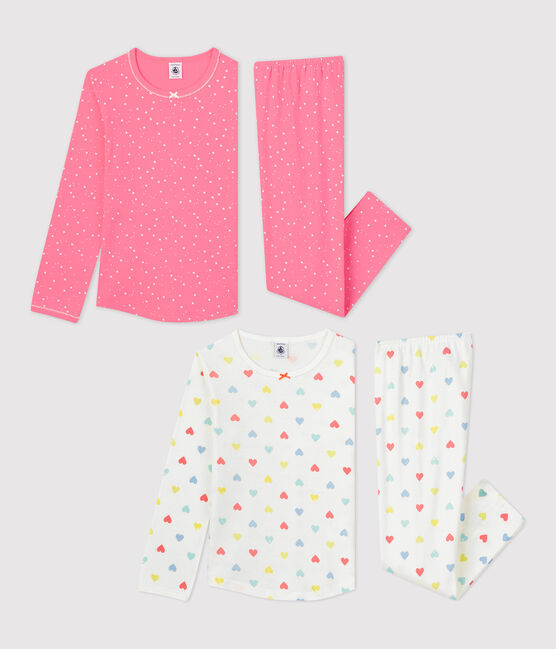 Girls' Heart and Star Print Cotton Pyjamas - 2-Pack variante 1