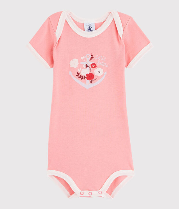 Baby Boys' Short-Sleeved Bodysuit pink