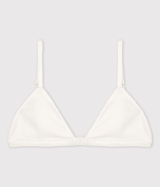 White Front Opening Organic Cotton and Elastane Bra ECUME white