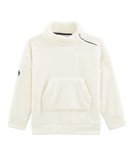 Boys' Sheepskin Fleece Sweatshirt MARSHMALLOW white