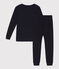 Children's Unisex Plain Cotton/Tencel Pyjamas SMOKING blue