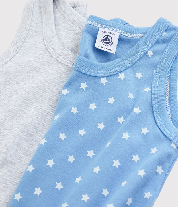 Boys' Marled Grey and Blue Vests - 2-Pack multicolor