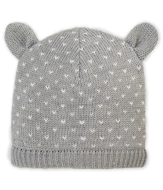 Mixed baby's hat with fleece lining SUBWAY grey/MARSHMALLOW white
