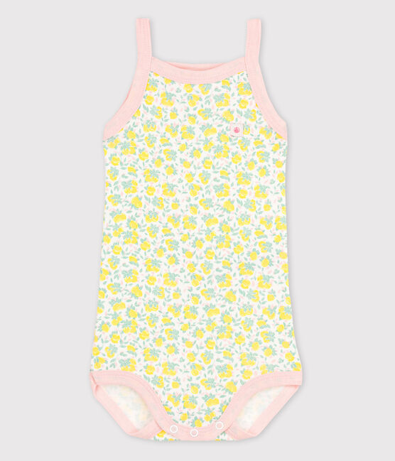 Baby Girls' Bodysuit with Straps ECUME white/MULTICO white