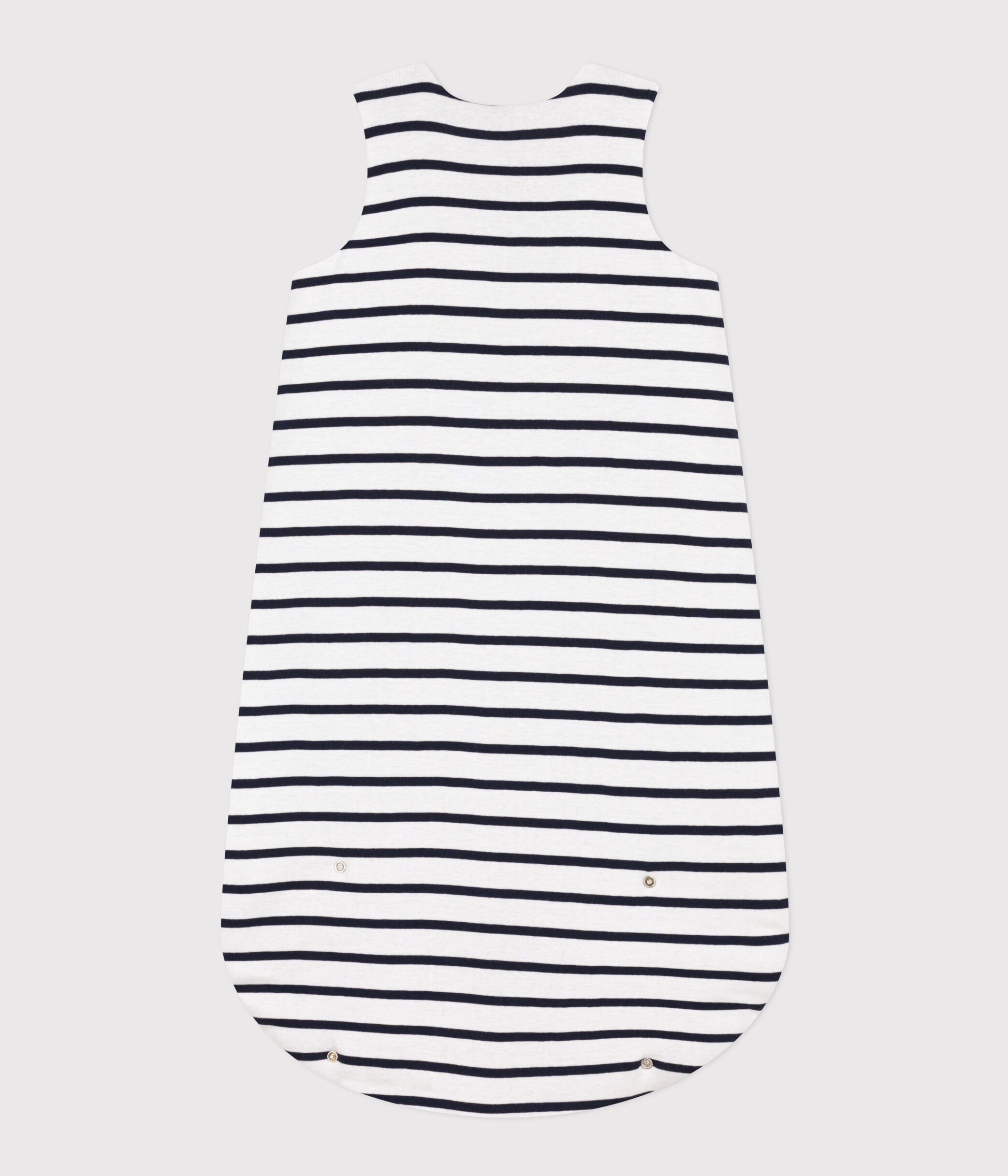 Stripy cotton 2 TOG sleeping bag white/blue