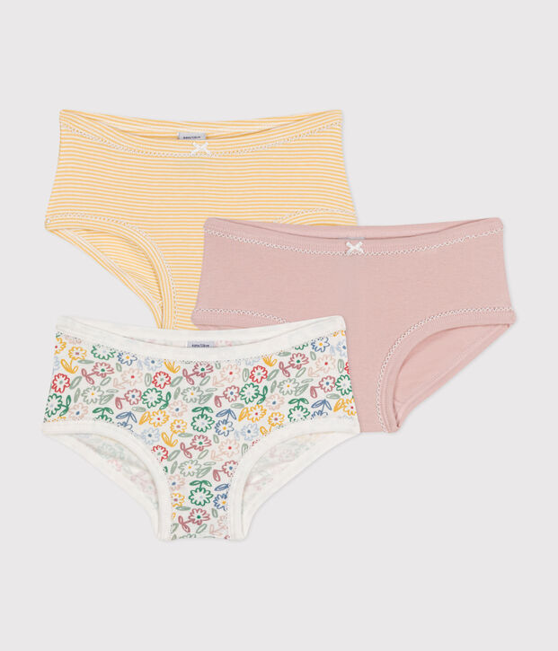 Children's high-waisted cotton knickers - 3-pack multicolor
