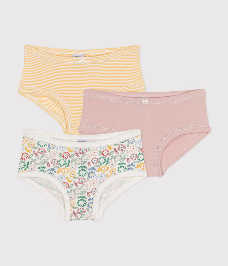 Children's high-waisted cotton knickers - 3-pack multicolor