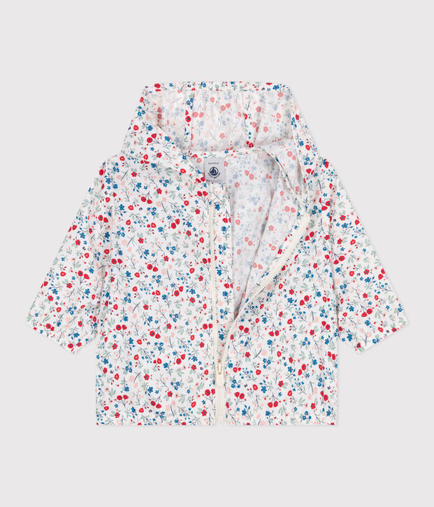 Babies' UV protection floral print polyester windbreaker white/multicolor