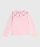Children's long-sleeved plain cotton T-shirt JOLI pink