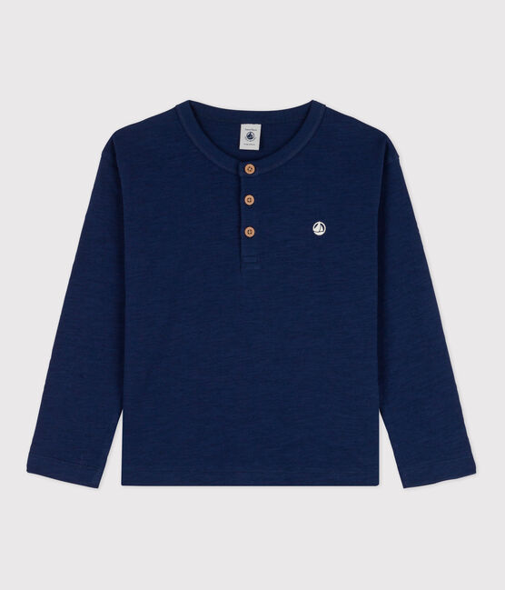 Boys' Long-Sleeved Cotton T-Shirt MEDIEVAL blue