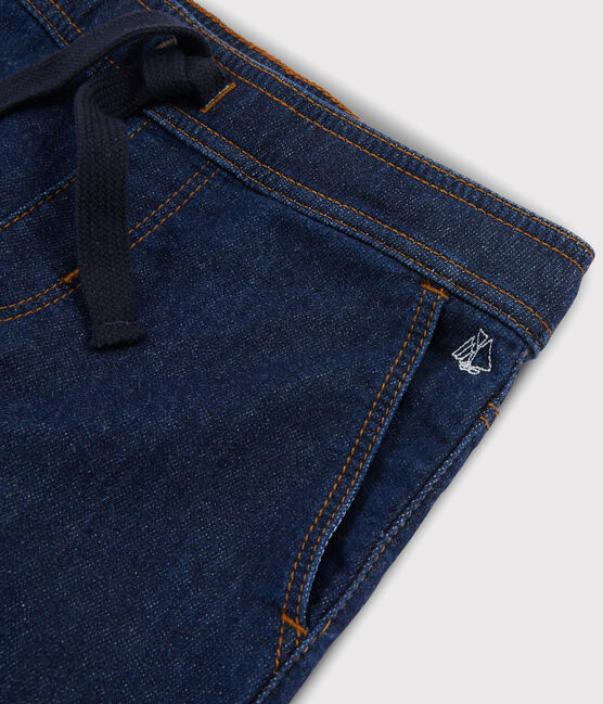 Boys' Denim Fleece Trousers DENIM BLEU FONCE blue