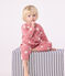 Babies' printed cotton footless pyjama suit pink/white