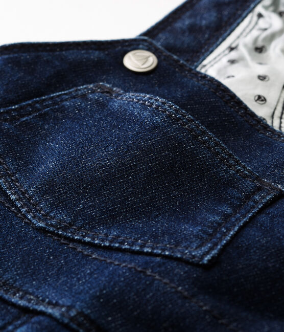 Unisex Baby's Long Denim Look Dungarees JEAN blue
