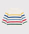 Babies' multi-coloured striped wool and cotton jumper MARSHMALLOW white/MULTICO white