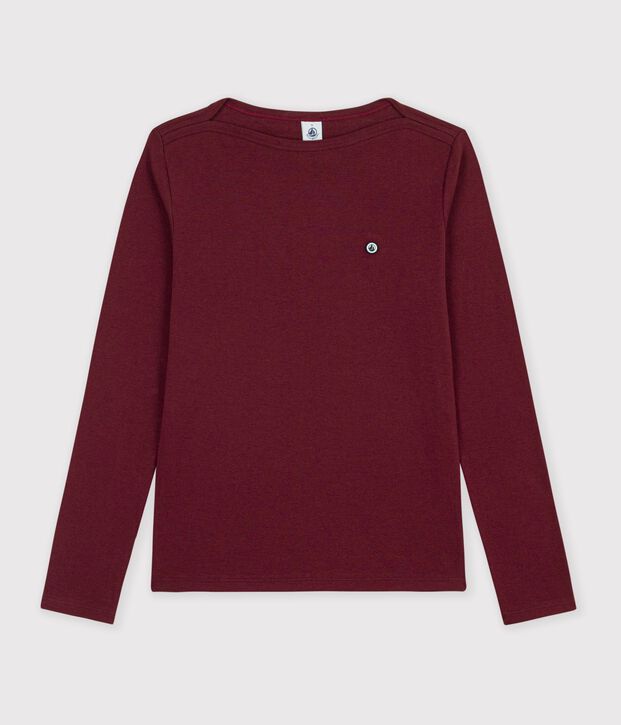 Women's sailor collared cotton T-shirt with long sleeves TRUFFE